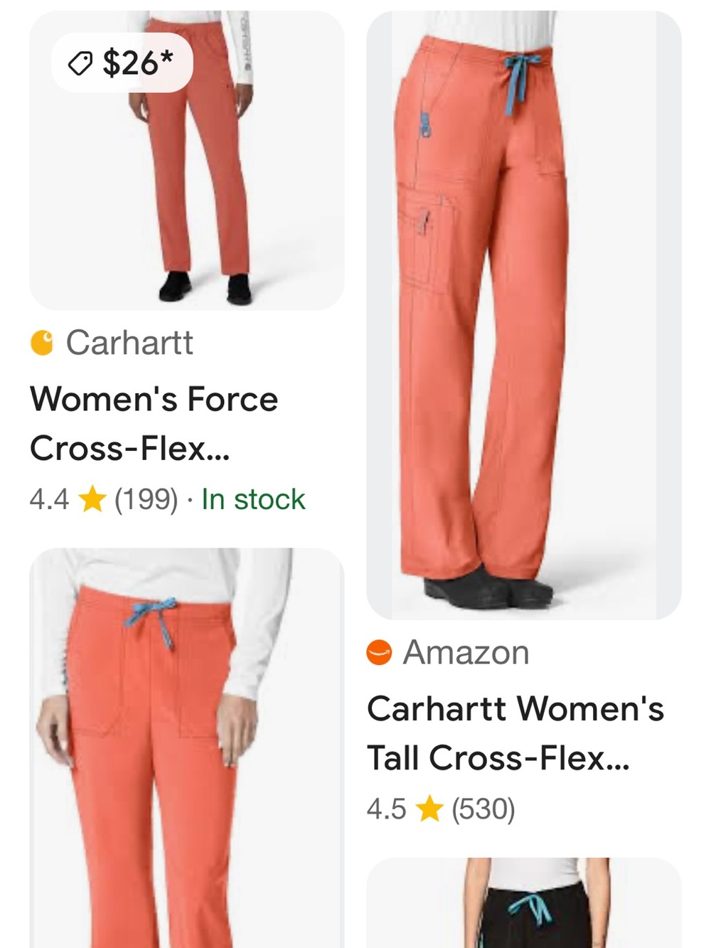 Carhartt woman’s coral scrub pants, pockets, stretchy material extra small - Picture 6 of 6